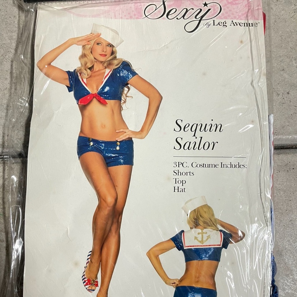 Leg Avenue Sparkling Blue Sequin Sailor Set